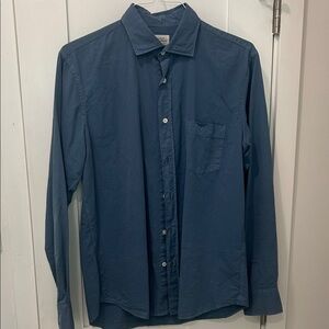 Hartford Men's Casual Blue Button-Down Shirt